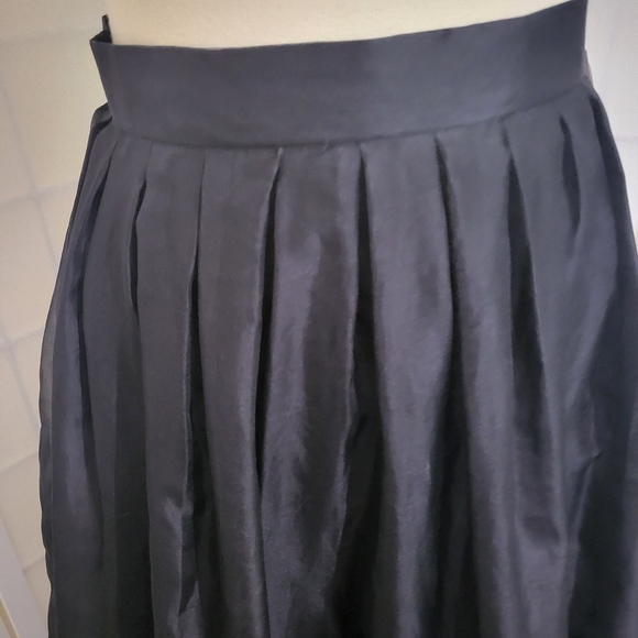 Vintage Silk Sheer Full Circle Skirt Black Formal New 8P - Picture 3 of 3